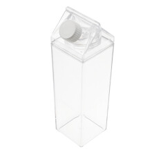 Skleněná láhev na vodu s víčkem, průhledná, 500 ml