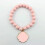 Clover beaded stretch bracelet silver gray 4