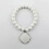 Clover beaded stretch bracelet silver gray 8