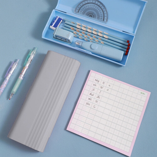 Txmfgh frosted striped pencil case large capacity