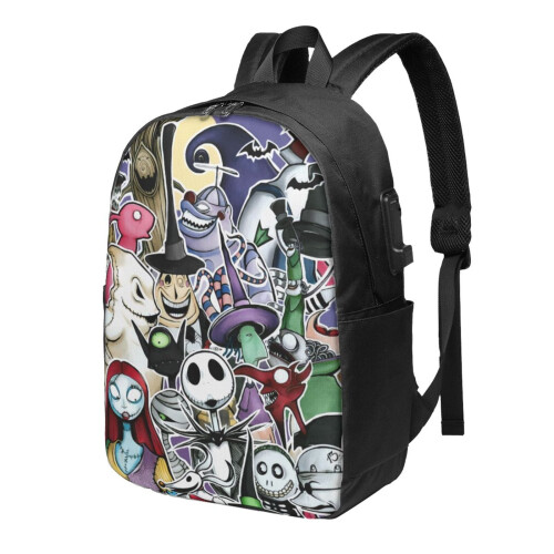 Σακίδιο πλάτης για φορητό υπολογιστή Nightmare Before Christmas Light Flight, αντικλεπτικό με οπή