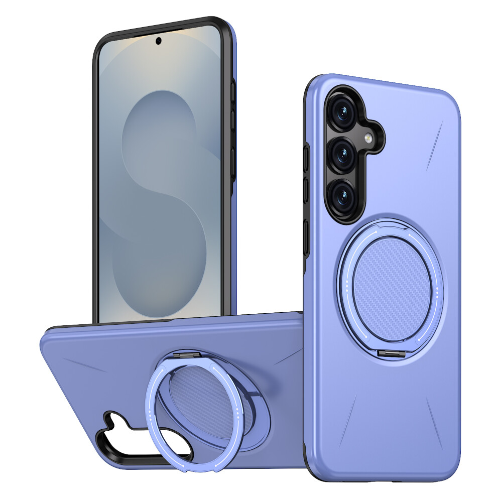 (Purple) For Samsung Galaxy S25+ / Galaxy S24+ Magnetic Case Rotating Kickstand Tpu + Pc Phone Cover Purple 6914299008231