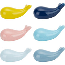 Lot de 6 repose-baguettes en céramique en forme de baleines mignonnes, porte-couverts dauphins en porcelaine colorée, compatible avec les