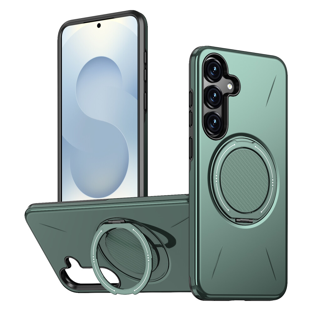 (Green) For Samsung Galaxy S25+ / Galaxy S24+ Magnetic Case Rotating Kickstand Tpu + Pc Phone Cover Green 6914294503700