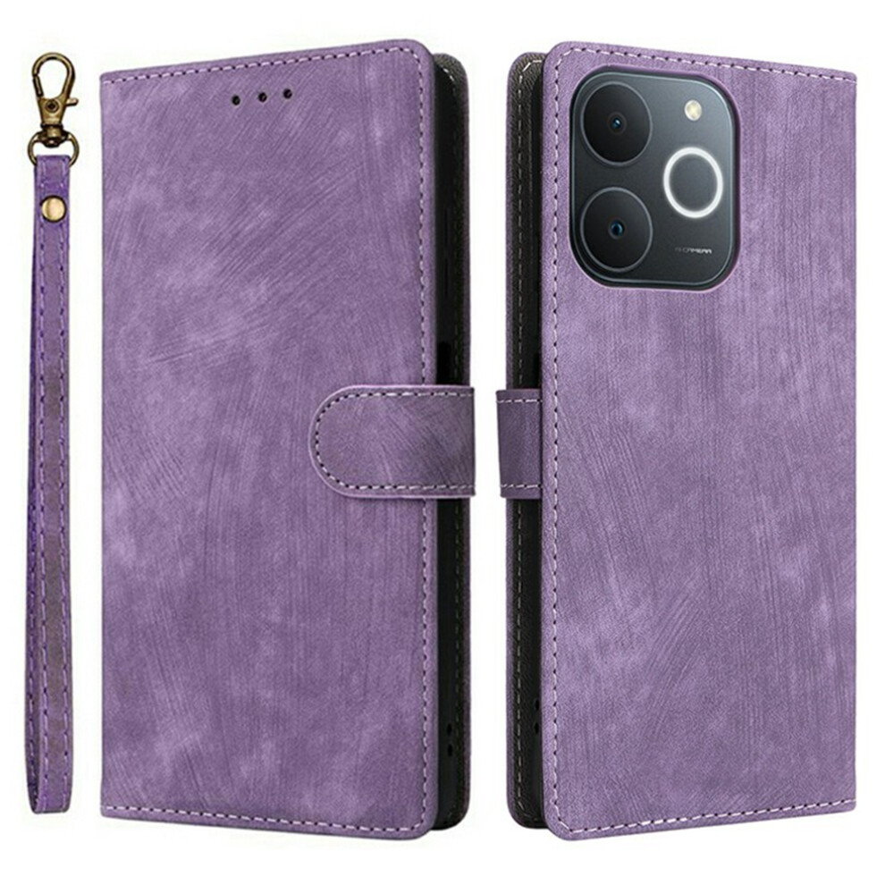 (Purple) Wallet Case For Realme Note 70T 4G / Note 70 4G / Narzo 80 Lite 4G / Realme C71 4G (India) Rfid Blocking Pu Leather Phone Cover St Purple 6914292497919