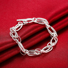 Sterling Silver Geometric Charm Bracelet for Women