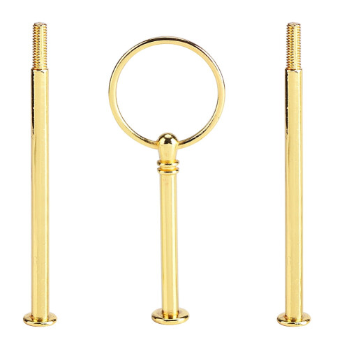 NIKOU cake stand golden round3-tier