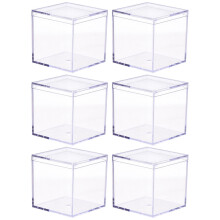 Boîtes en plastique transparentes pour mini-gâteaux et bonbons, avec couvercles, lot de 6 (idéales pour offrir). Idéales pour emporter des