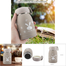 Taza termo, taza de vacío con diseño de conejo lindo de acero inoxidable, taza termo, botella de agua para niños pequeños, niñas y niños (Café)