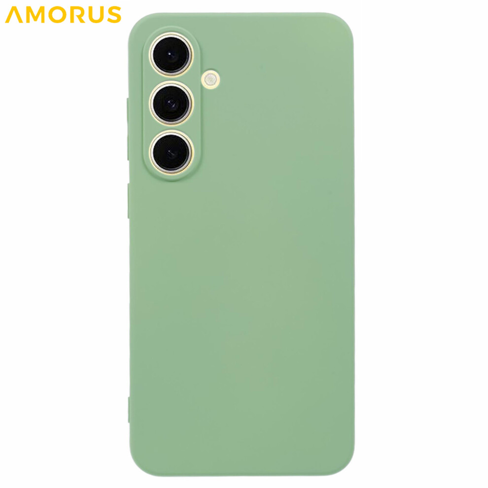 (Matcha ) Amorus For Samsung Galaxy S24 Fe Case Precise Cutouts Tpu Fiber Lining Shockproof Phone Cover Green 6914295826372