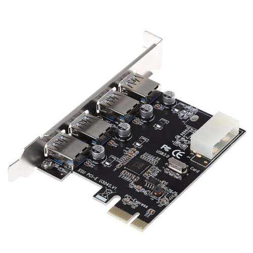 Κάρτα επέκτασης USB3.0PCI-e 4 θυρών, προσαρμογέας PCI express PCIe USB3.0, ελεγκτής USB3.0 4 θυρών, USB3
