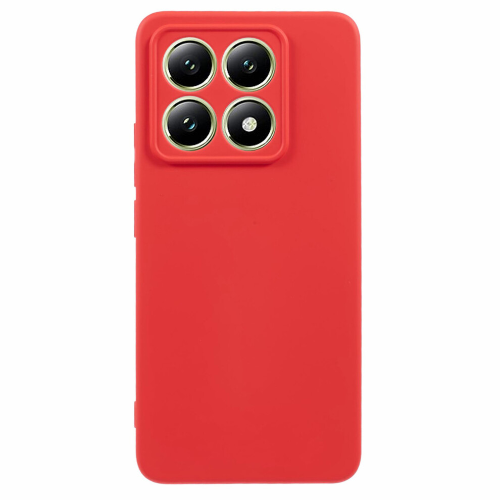 (Red) Amorus For Xiaomi 14T Case Precise Cutouts Tpu Fiber Lining Shockproof Phone Cover Red 6914294127449
