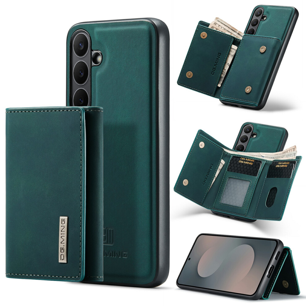 (Green) Dg.ming M1 Series For Samsung Galaxy S25 Fe Case Kickstand Pu Phone Cover With Detachable Wallet Green 6914292317293