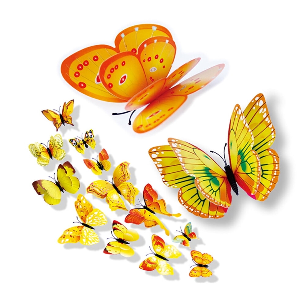 Nomeni Home 3D Butterfly Wall Stickers Yellow 972745854869