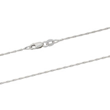 (16"/40cm, 1.2mm) 9ct White Gold Necklace Chain Barleycorn 1.2mm 16in-20in Italian Made Hallmarked
