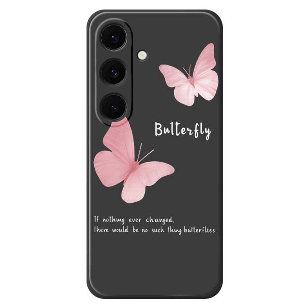 (Black) For Samsung Galaxy S25 Fe Case Butterfly Pattern Printing Straight Edge Tpu Phone Back Cover Black 6914297902661