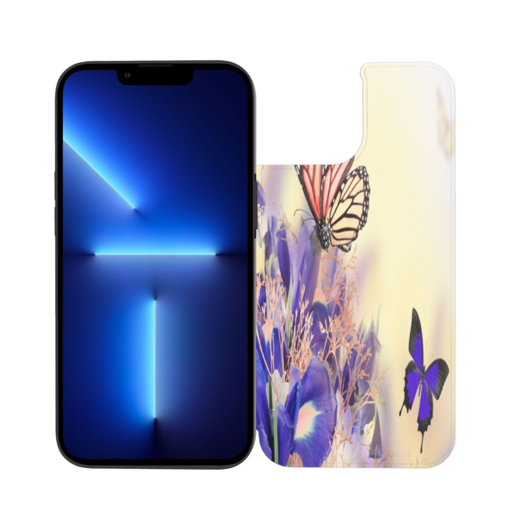 Floral Butterfly Leather Phone Case For Iphone 13 Green 971050988948