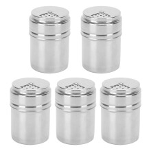 Bouteille à épices Heaveant, lot de 5 flacons à épices en acier inoxydable avec couvercle rotatif, accessoire de cuisine et de barbecue.