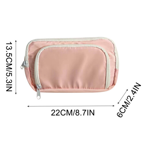 Pink pencil case large capacity student storage bag 2