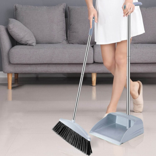 Cleaning Supplies Broom and Dustpan Set with Squeegee 2