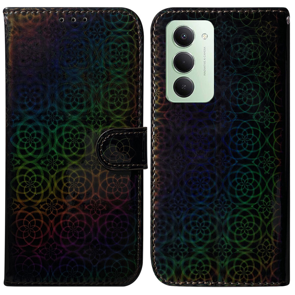(Black) For Xiaomi Redmi 15 5G (Global) (169Mm) Stand Case Dazzling Flower Leather Phone Cover With Wrist Strap Black 6914296677270