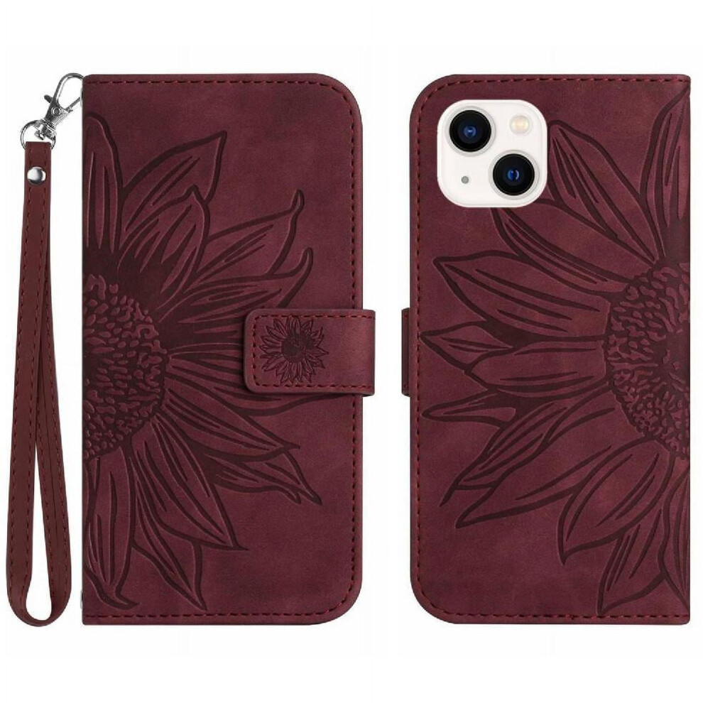 Iphone 14 Plus Sunflower Embossed Flip Wallet Case With 971050986258