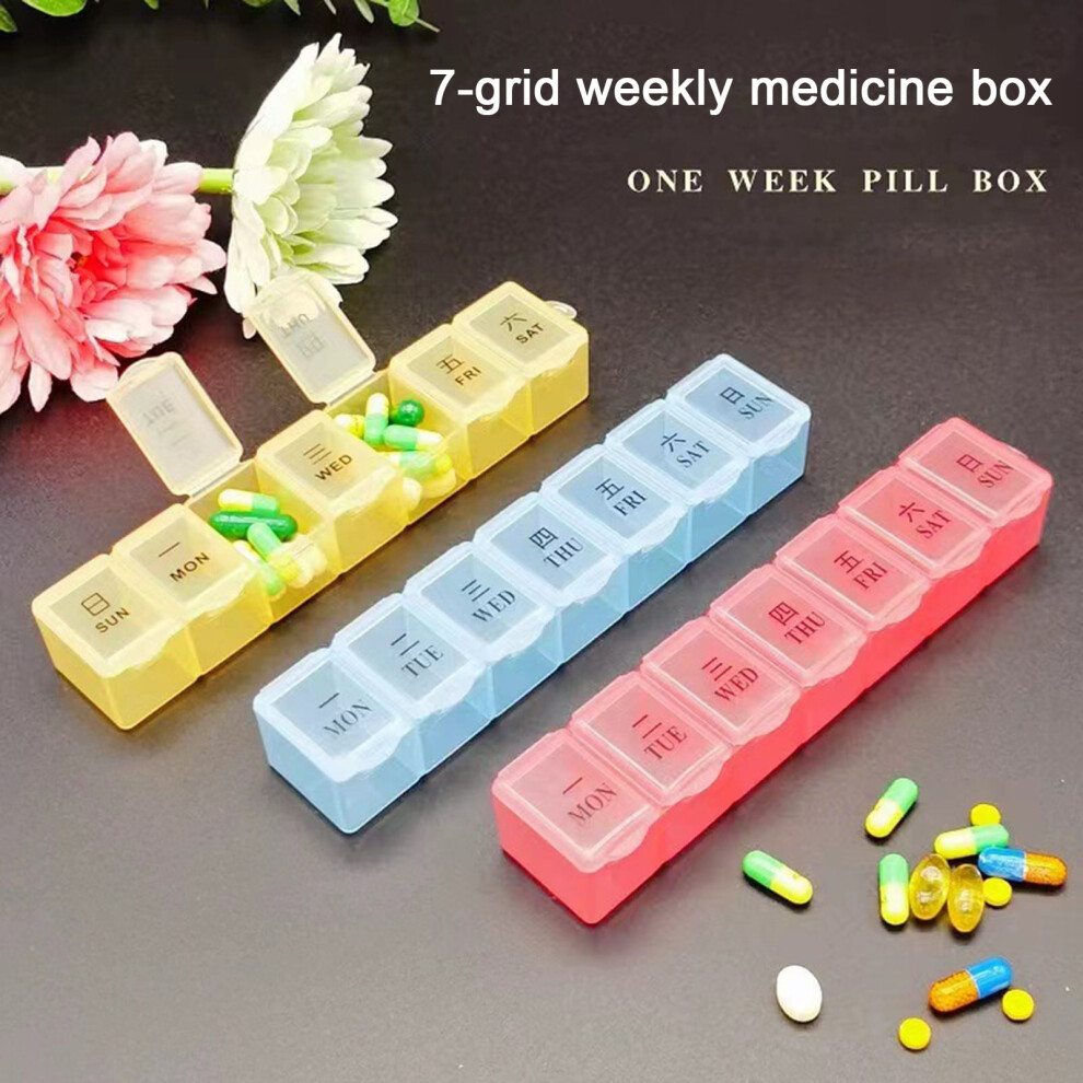 Portable 7-Day Pill Box Dustproof Moisture-Proof