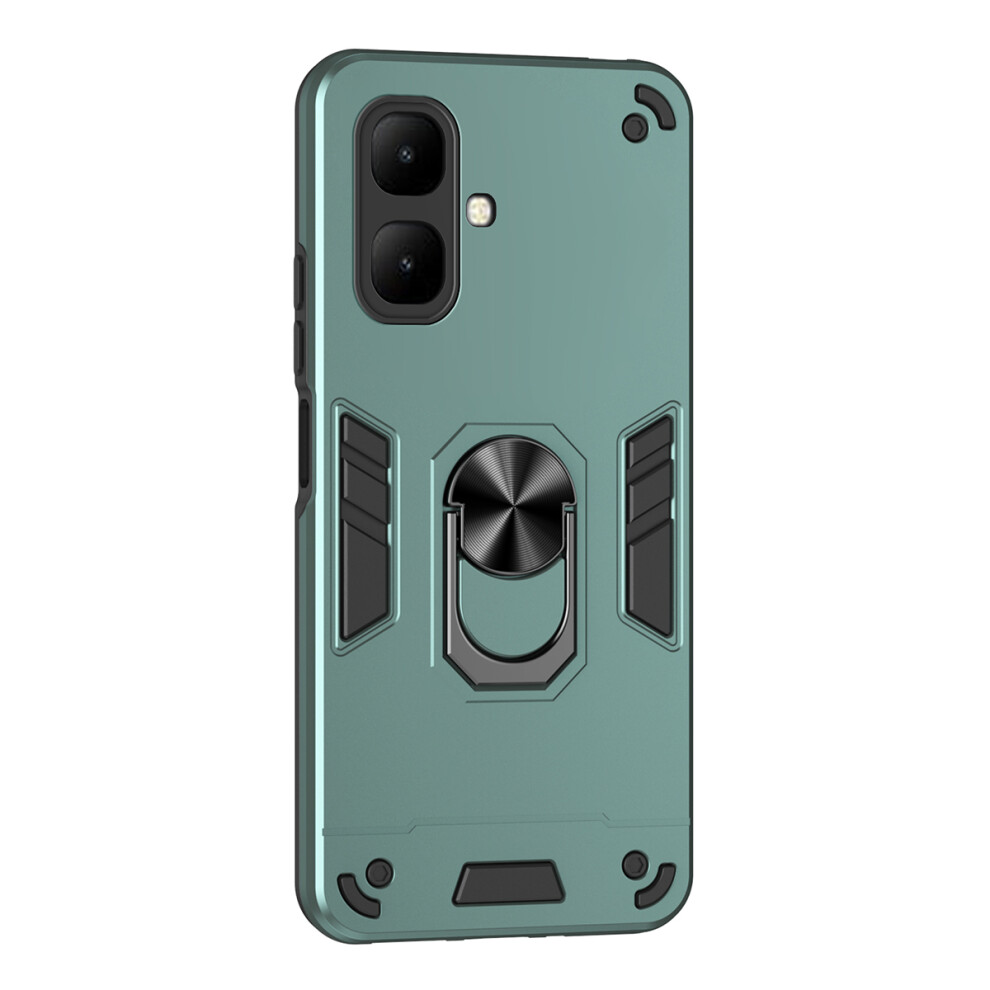 (Green) For Infinix Smart 10 Case Pc + Tpu Drop Defend Phone Cover With Ring Kickstand Green 6914298057223