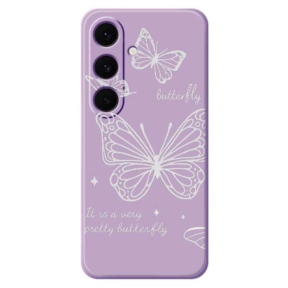 (Purple) For Samsung Galaxy S25 Fe Case Hollow Butterfly Pattern Printing Straight Edge Tpu Phone Back Cover Purple 6914293802132