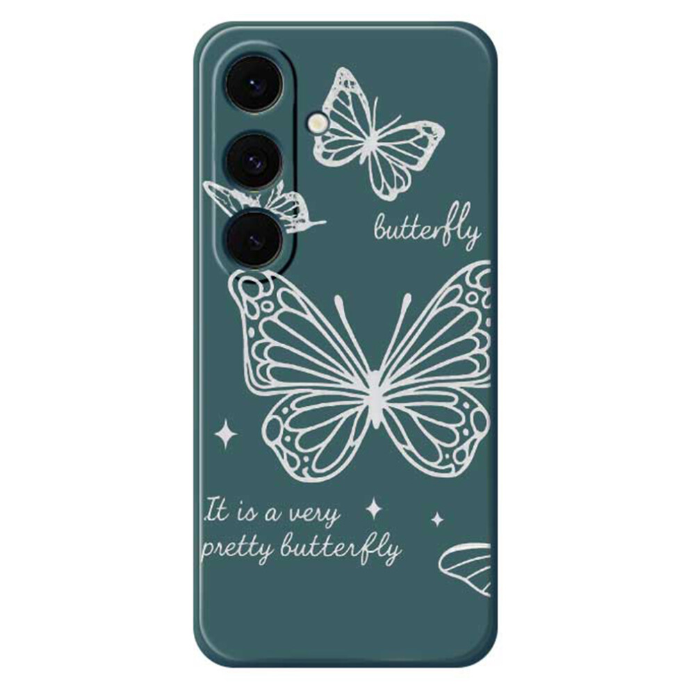 (Green) For Samsung Galaxy S25 Fe Case Hollow Butterfly Pattern Printing Straight Edge Tpu Phone Back Cover Green 6914296855159