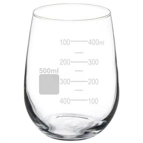 Ποτήρι κρασιού χωρίς κοτσάνι, 17oz (500mL) σε στυλ ζέσεως