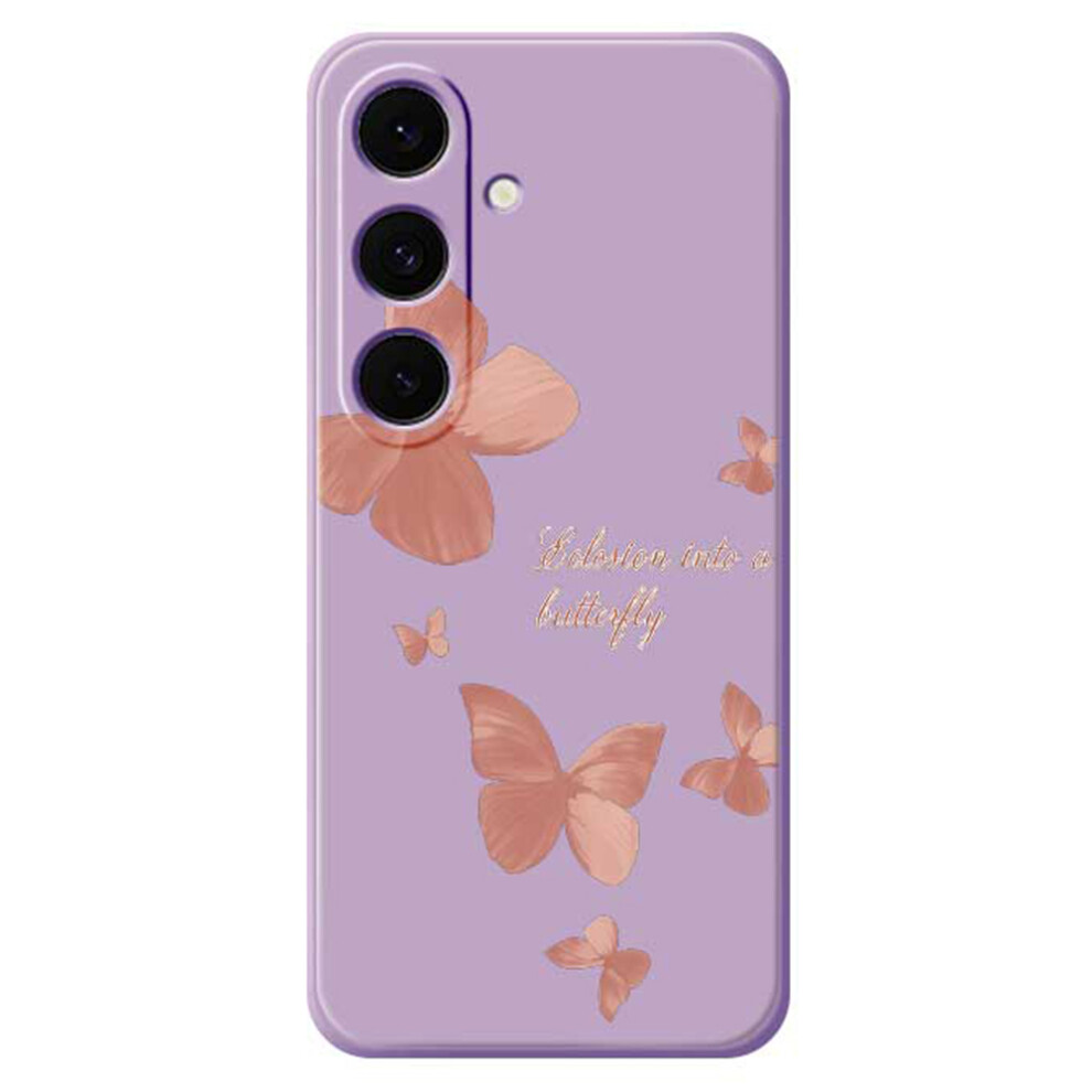 (Purple) For Samsung Galaxy S25 Fe Case Many Butterflies Pattern Printing Straight Edge Tpu Phone Back Cover Purple 6914292400186