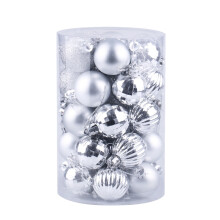 Christmas Ball Ornaments Shatterproof Silver One Size