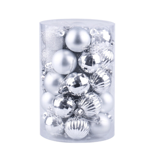 Christmas Ball Ornaments Shatterproof Silver One Size