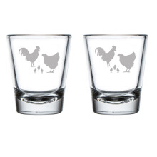 Schnapsgläser Chicken Family Set mit 2 Stück, 50 ml