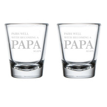 Schnapsgläser-Set (2 Stück, 50 ml) für die Papa-Ankündigung