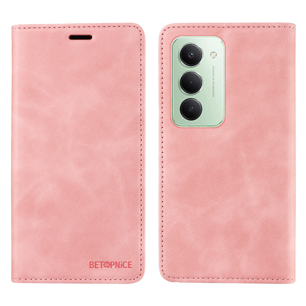 (Pink) Betopnice For Xiaomi Redmi 15 4G (Eu) (171Mm) Case Magnetic Closure Rfid Blocking Wallet Stand Leather Phone Cover Pink 6914297019314