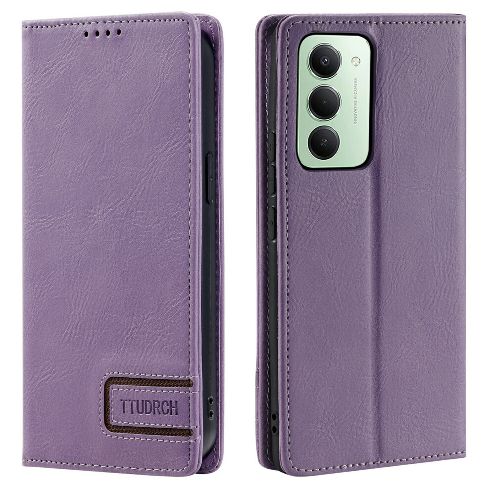 (Purple) Ttudrch Style 007 For Xiaomi Redmi 15 5G (Global) (169Mm) Leather Case Rfid Blocking Wallet Stand Phone Cover Purple 6914296051971
