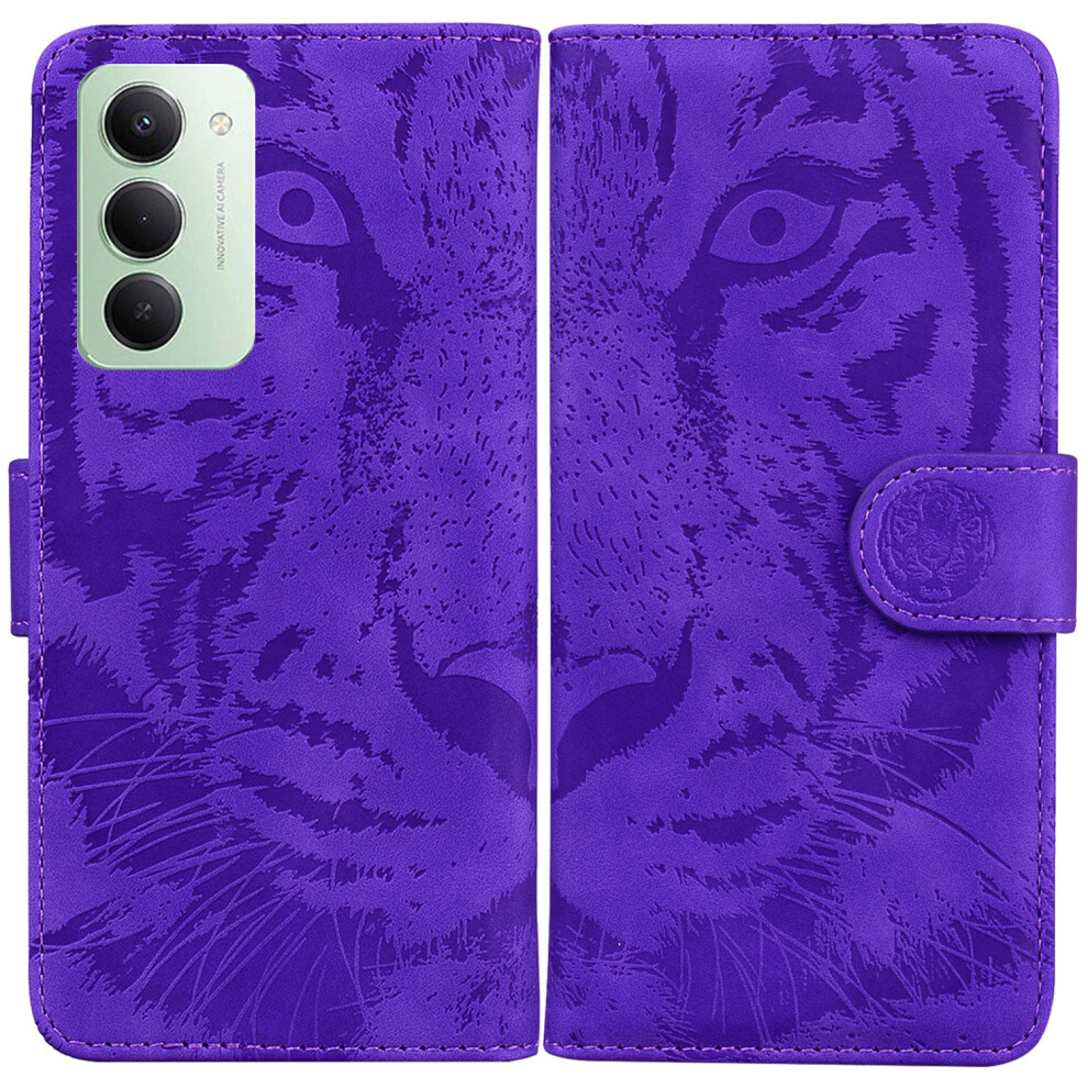(Purple) For Xiaomi Redmi 15 4G (Eu) (171Mm) Case Tiger Imprint Leather Wallet Phone Cover Purple 6914299893035