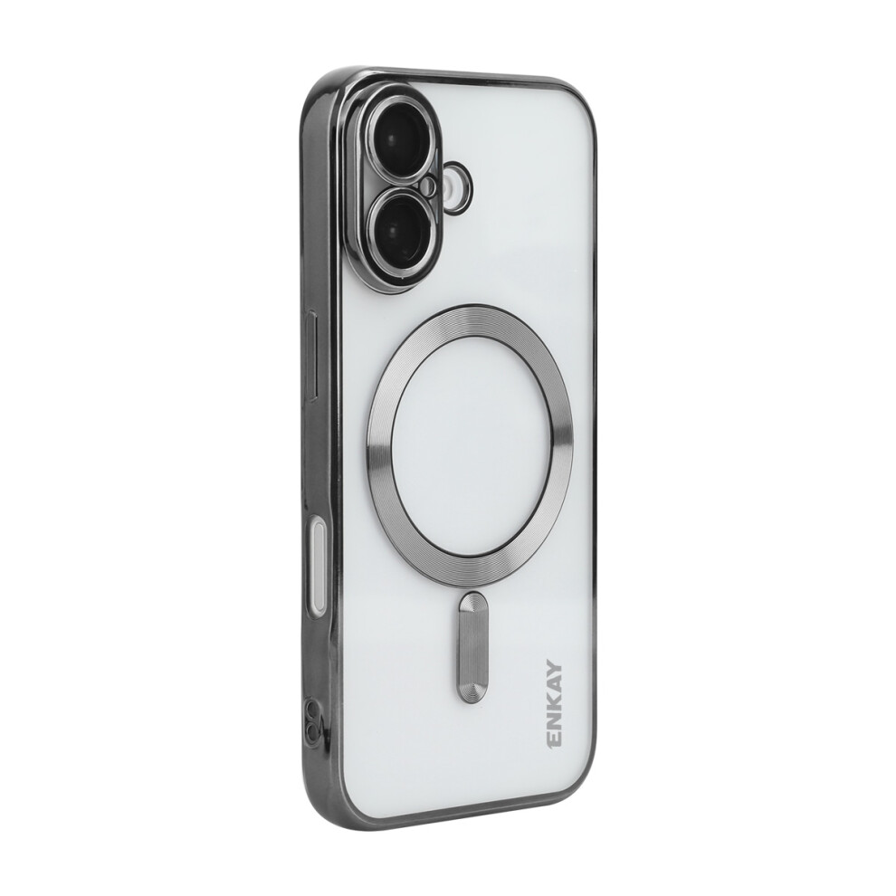(Black) Enkay Hat Prince For Iphone 17 Magnetic Clear Case Shockproof Tpu Phone Cover With Lens Film Black 6914296052411