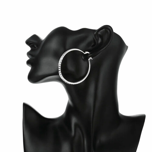 RSAMD 925 sterling silver hoop earrings 5 cm 1