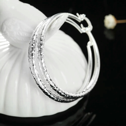 RSAMD 925 sterling silver hoop earrings 5 cm 2