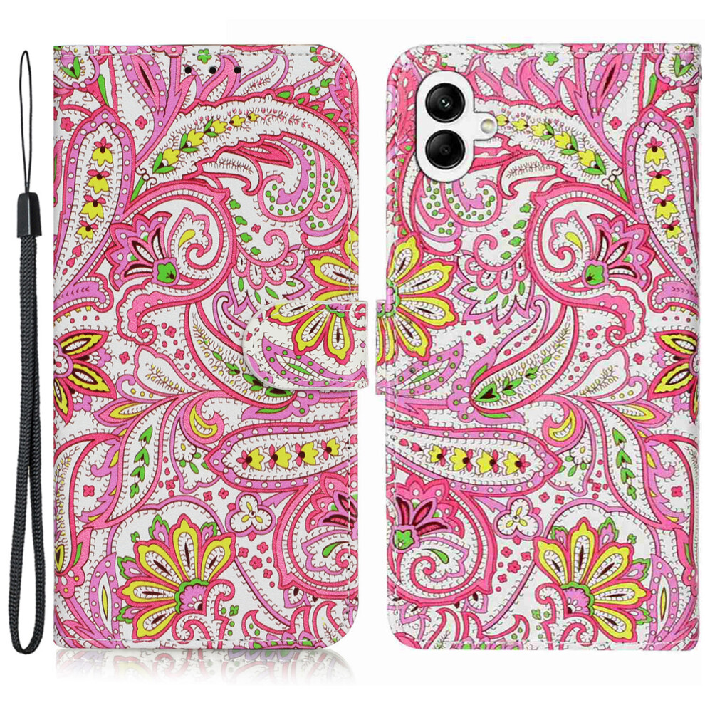 (Flower) Leather Case For Samsung Galaxy A07 4G / A06 5G / A06 4G Pattern Wallet Phone Cover With Strap 6914297813271