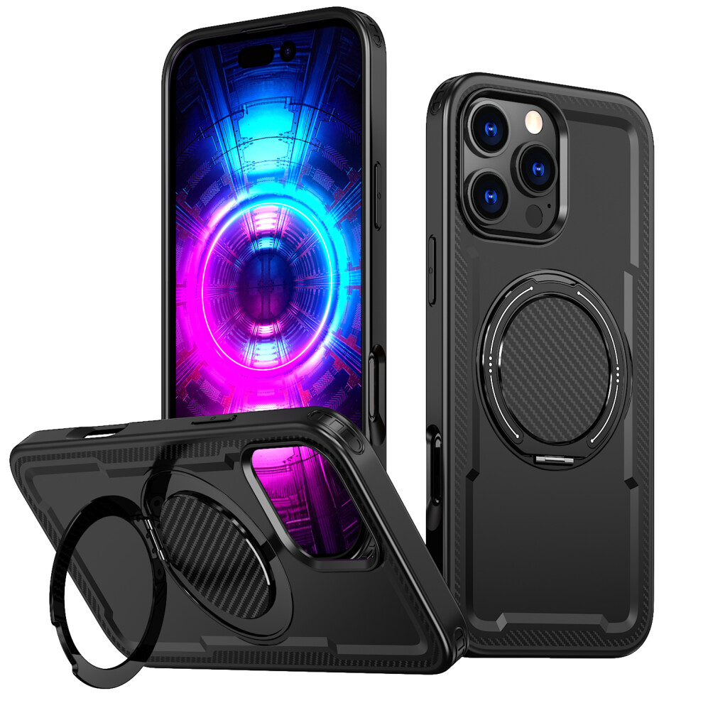 (Black) For Iphone 15 Pro Max Case Compatible With Magsafe Tpu + Pc Kickstand Phone Cover Black 6914292202810
