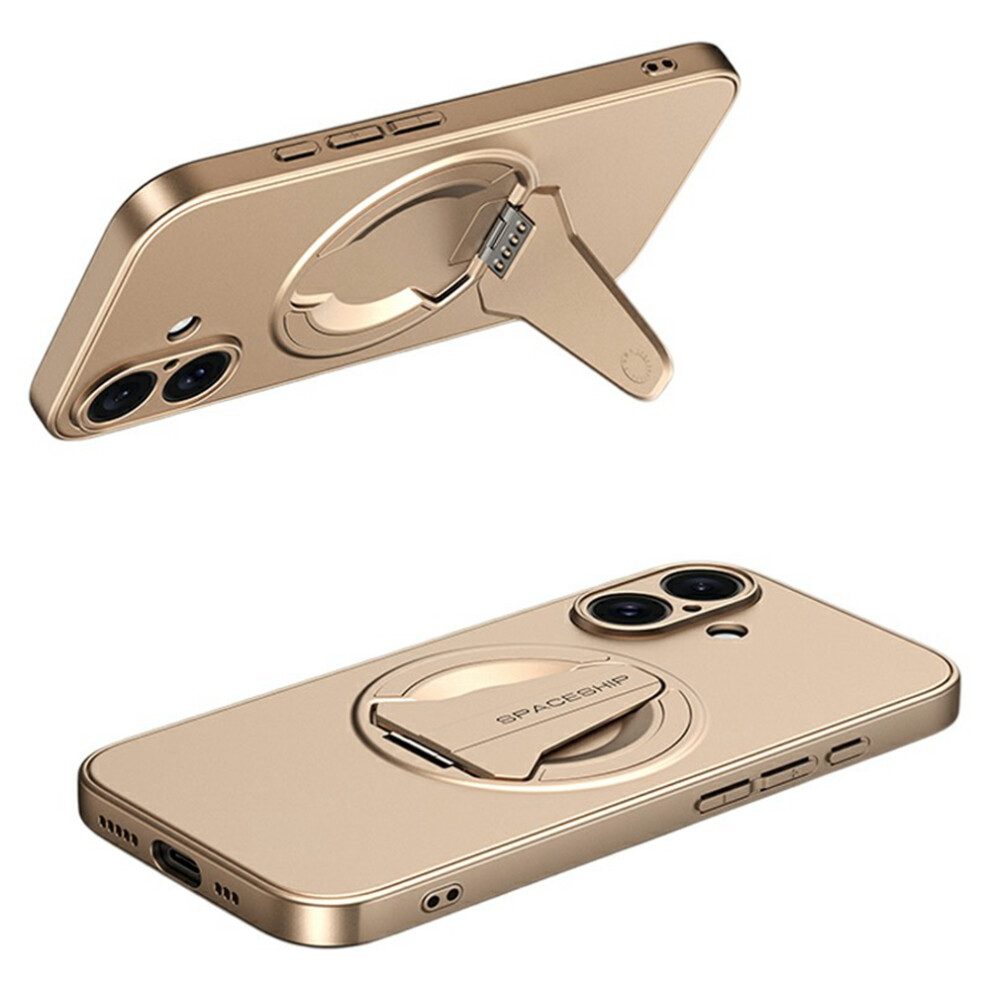 (Desert ) For Iphone 16 Case Compatible With Magsafe Hidden Kickstand Skin-Feel Matte Pc Tpu Phone Back Cover Gold 6914294587342