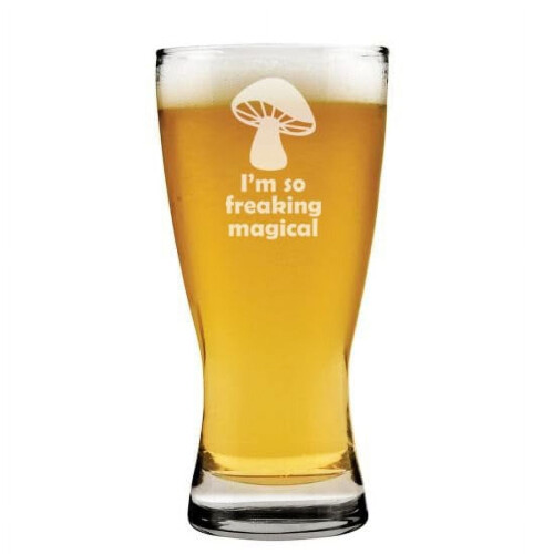 Beer Pilsner Glass Magical Mushroom 15 oz