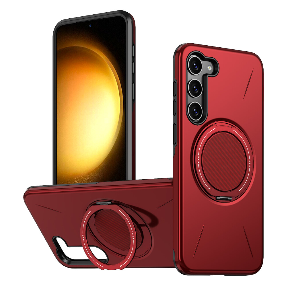 (Red) For Samsung Galaxy S23 Fe Magnetic Case Rotating Kickstand Tpu + Pc Phone Cover Red 6914295685634
