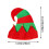 Weihnachtsglocken-Hut-Dekoration gestreiftes Patchwork 3