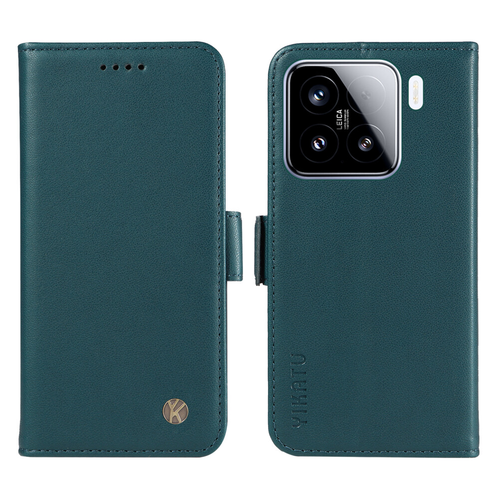 (Green) Yikatu For Xiaomi 15 Wallet Phone Case Yk-003 Leather Stand Cover Green 6914293899200