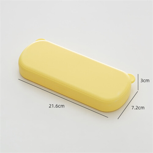 Macaron-color pencil case for students, yellow